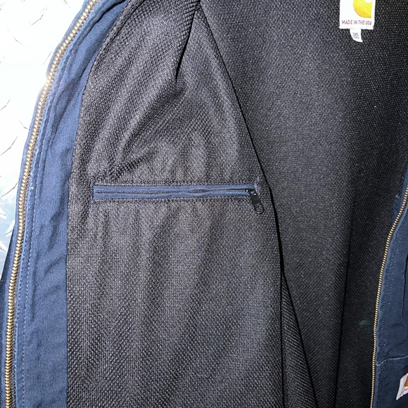 Carhartt Navy Duck Mesh Lined Hoody style Jacket - Picture 7 of 16